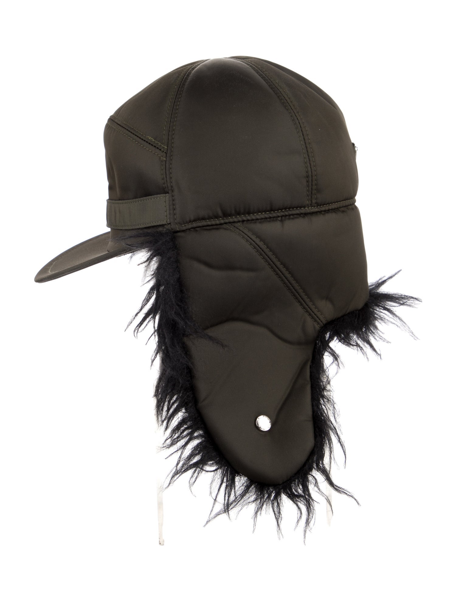 Prada Curly Mohair Nylon Hat w/ Tags - Green Hats
