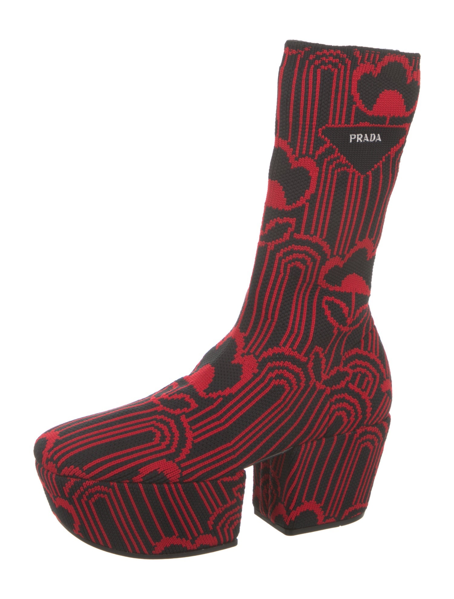 Prada Printed Sock Boots - Black Boots, Shoes - PRA915581