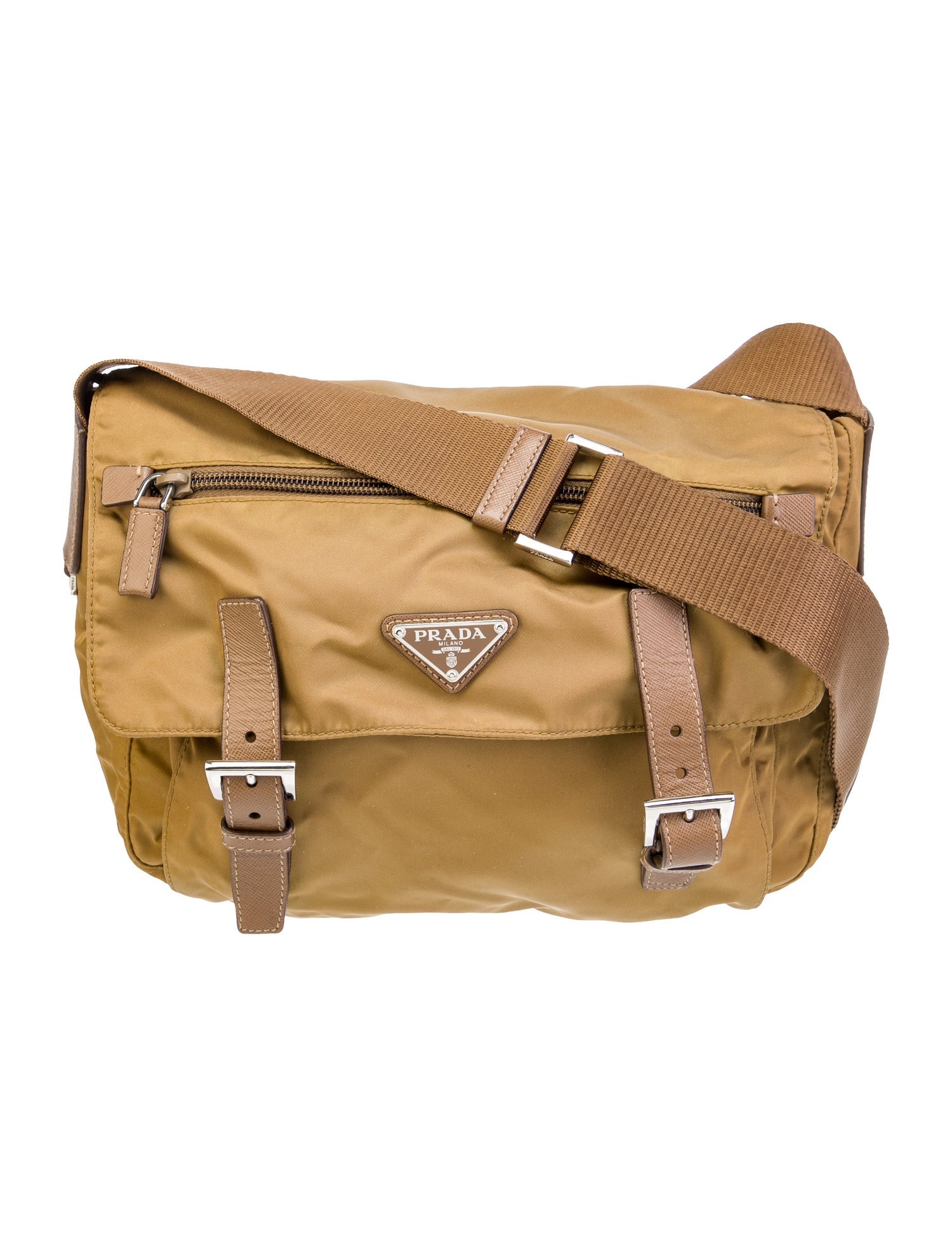 Prada Vela Nylon Shoulder Bag Neutrals Shoulder Bags, Handbags