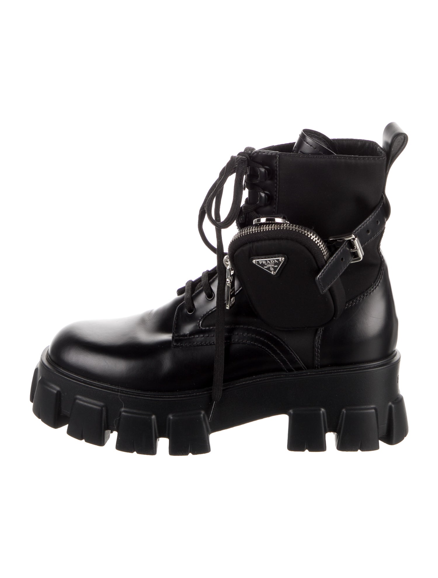Prada Leather Combat Boots