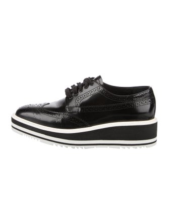 Prada Leather Lasercut Accents Oxfords