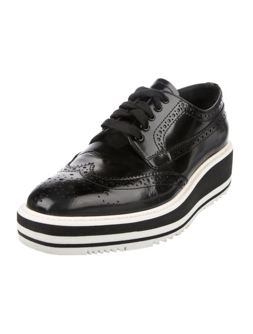 Prada Leather Lasercut Accents Oxfords