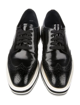 Prada Leather Lasercut Accents Oxfords