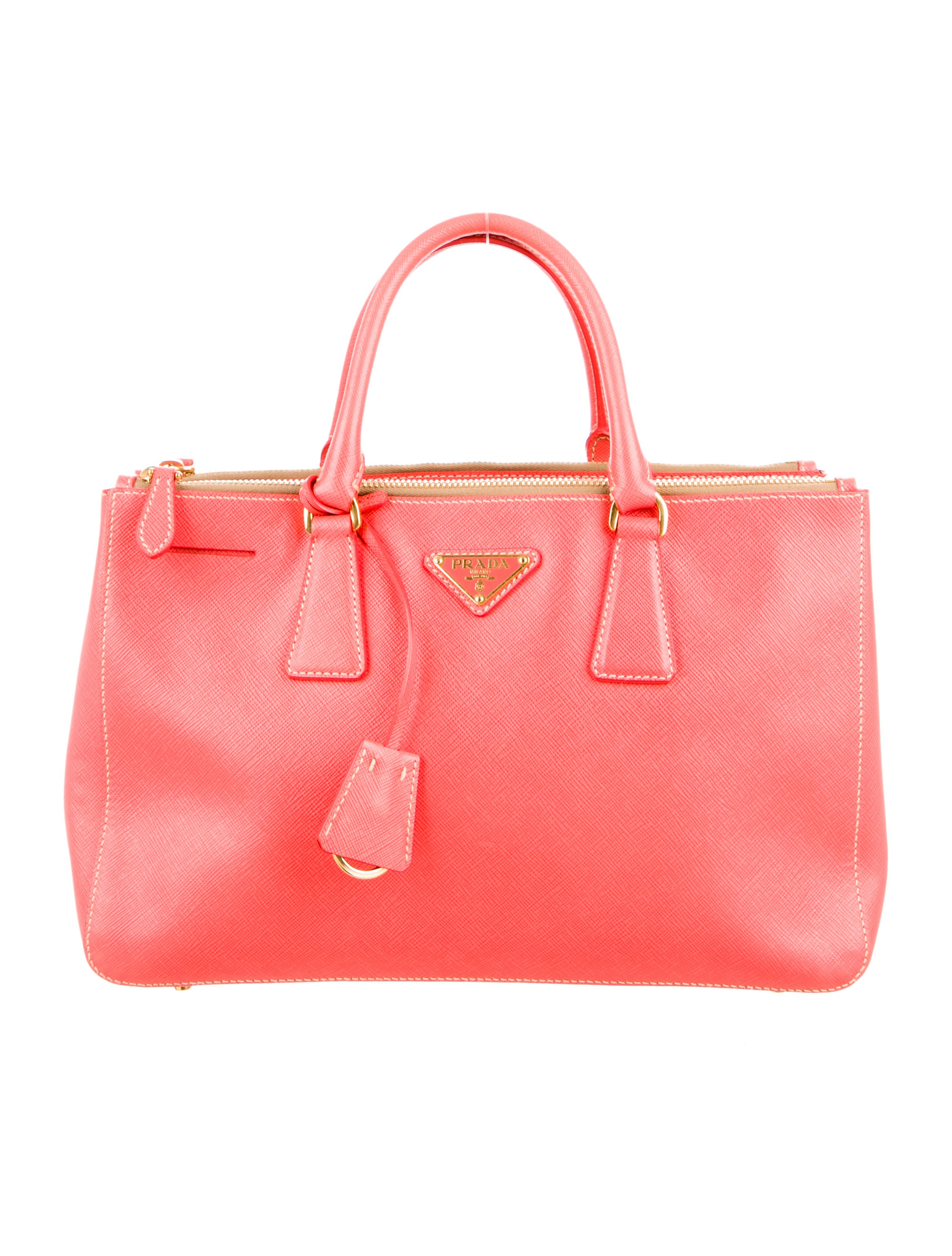 Prada Saffiano Double Zip Handle Bag Handbags PRA91740 The RealReal