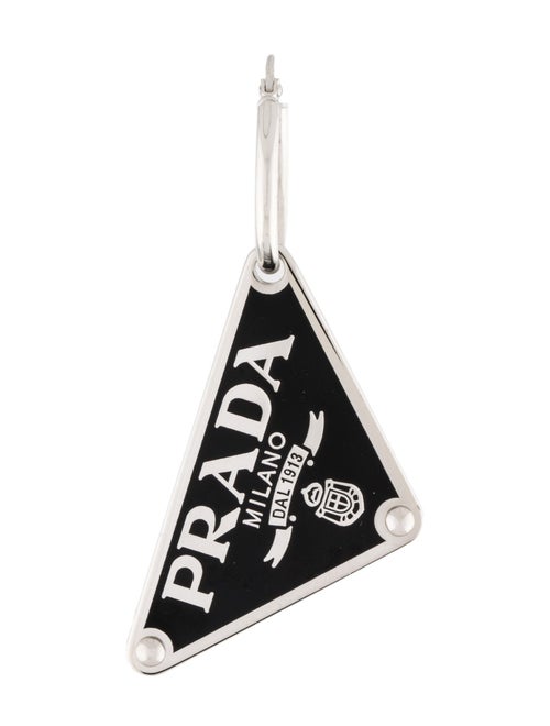 Prada Enamel Symbole Pendant Earring