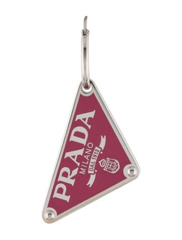 Prada Drop Enamel Symbole Pendant Earring
