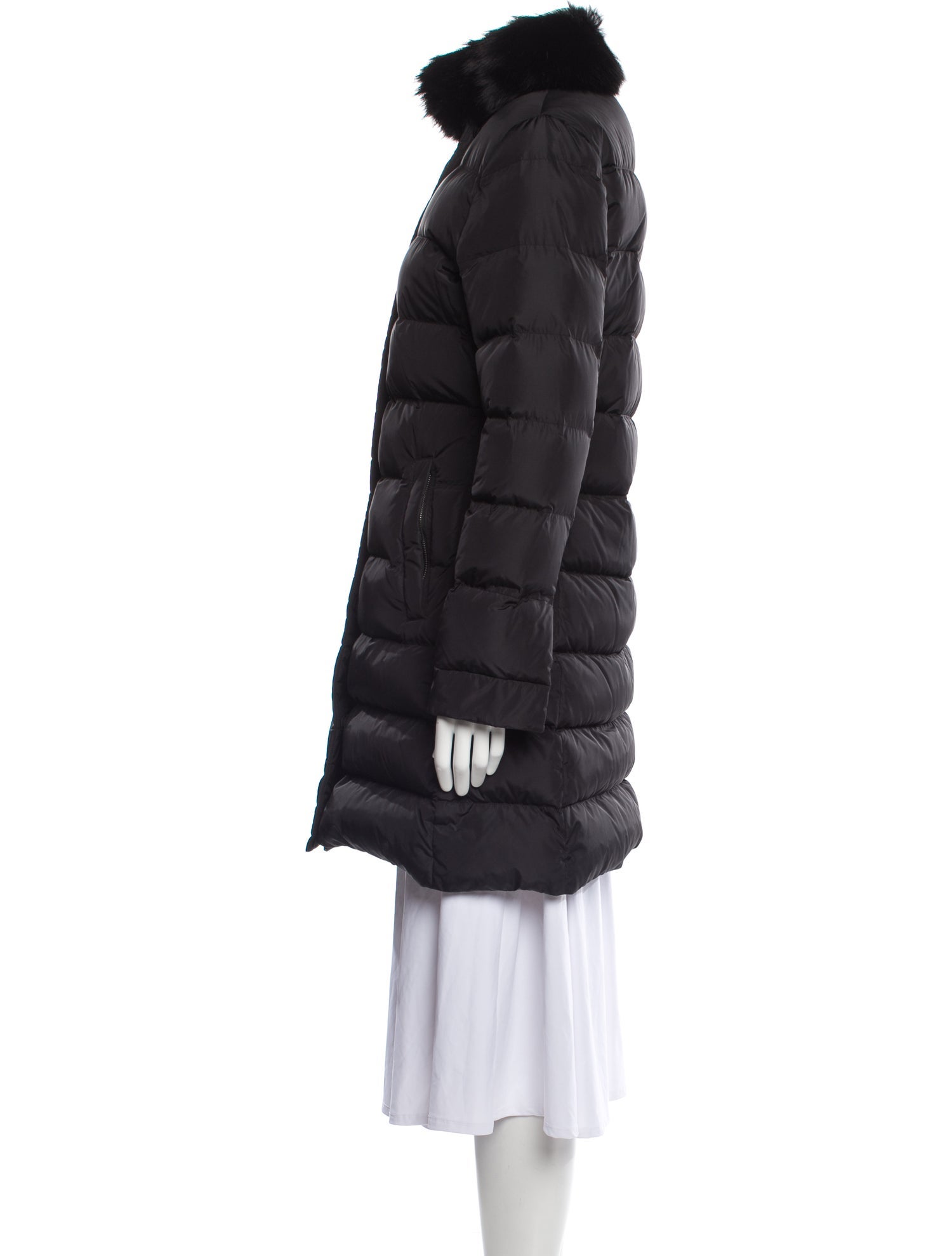 Moncler Down Coat Grey Coats, Clothing MOC117571 The RealReal