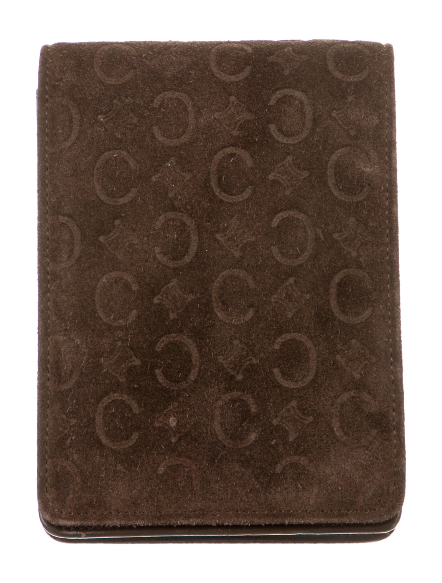 Celine C Monogram Suede Clutch