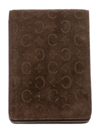 Celine C Monogram Suede Clutch