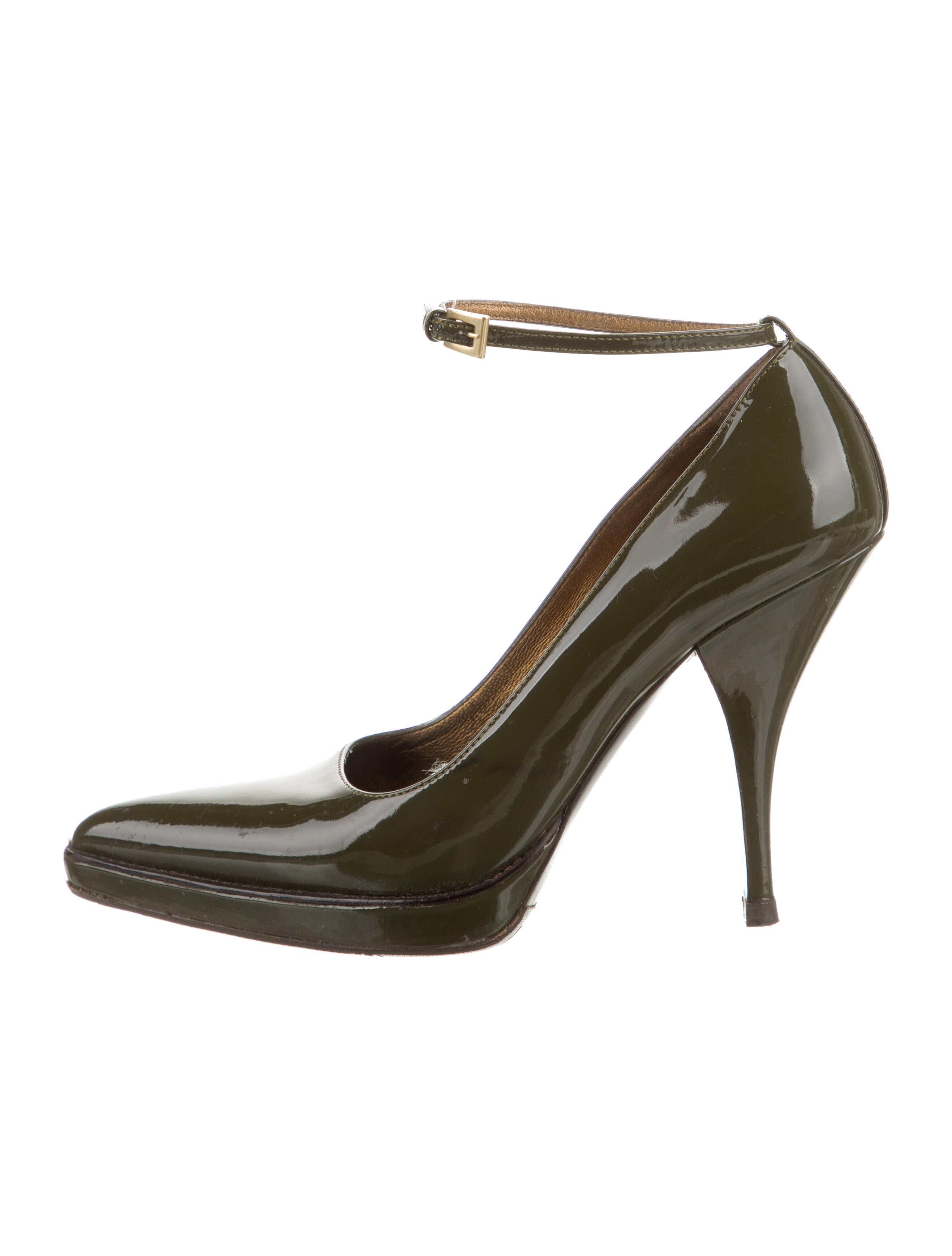 パンプス PRADA DARK GREEN LEATHER PUMPS Prada Modellerie Spiked Leather Pumps - Bergdorf Goodman