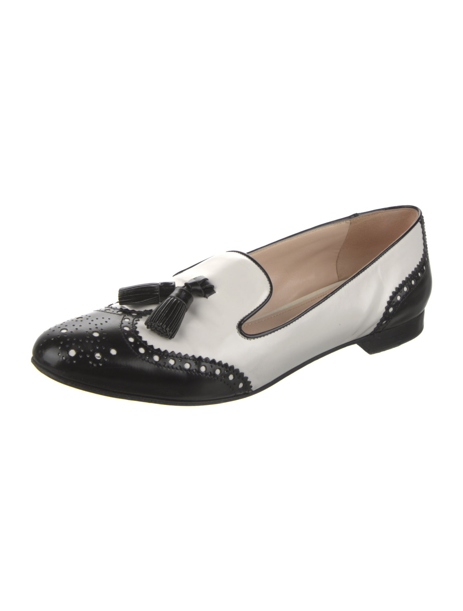 Prada Leather Colorblock Pattern Loafers
