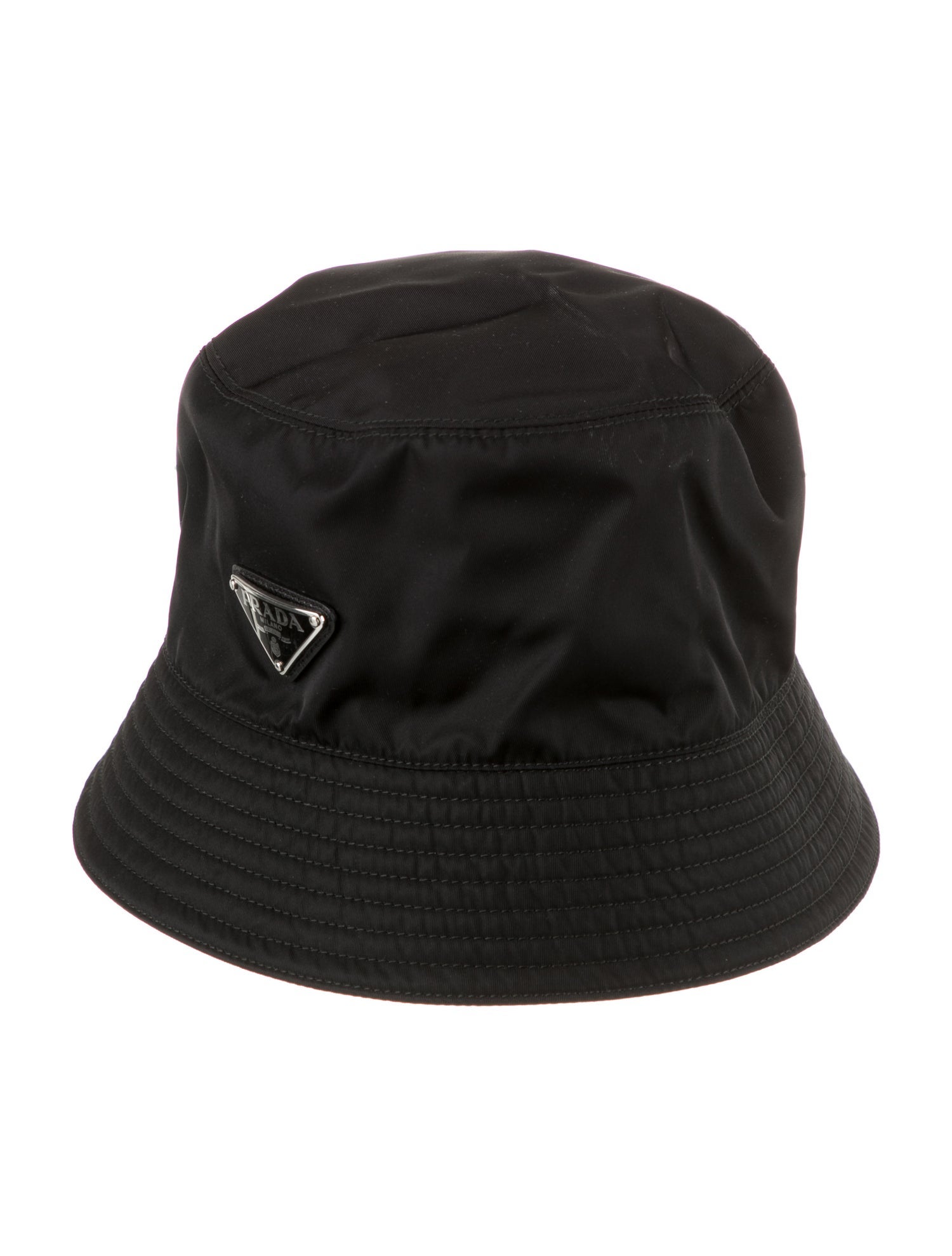 Prada Logo Bucket Hat Black Hats, Accessories PRA924251 The RealReal