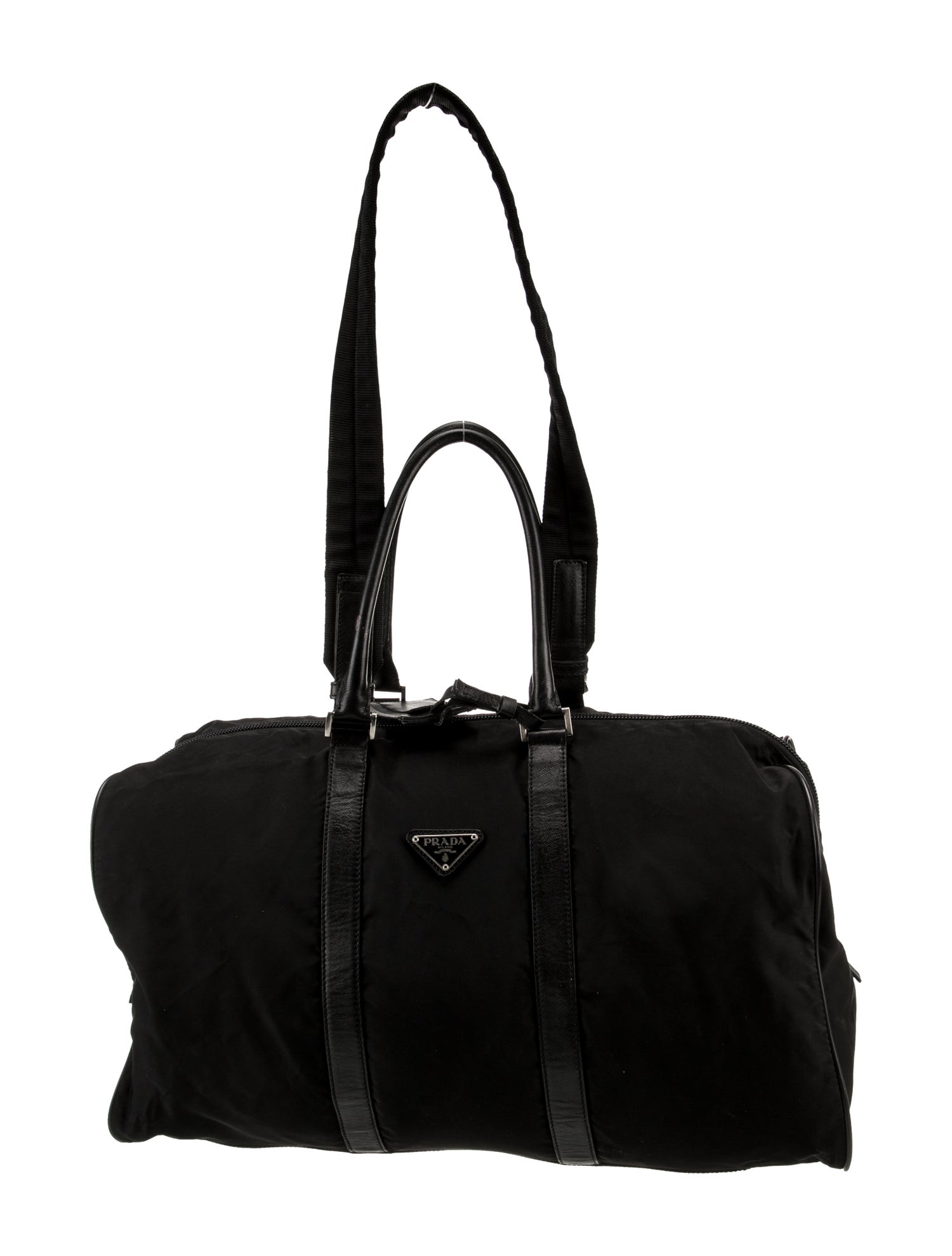 Prada leather hotsell duffle bag