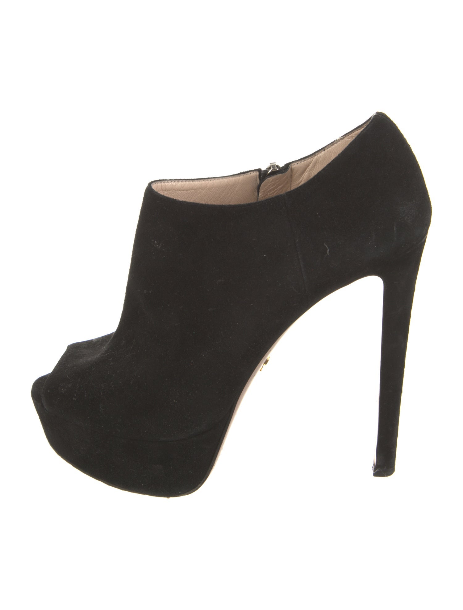 Prada Suede Keyhole Accent Pumps