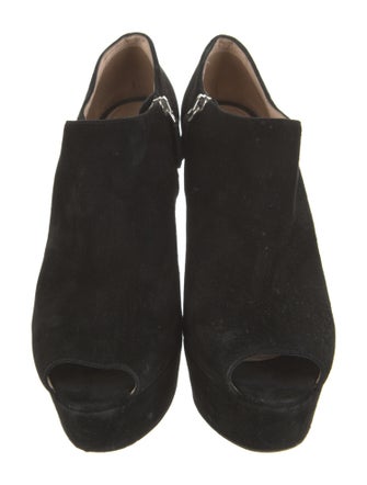 Prada Suede Keyhole Accent Pumps