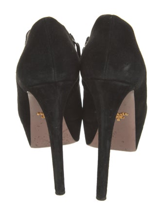 Prada Suede Keyhole Accent Pumps
