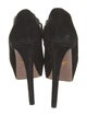 Prada Suede Keyhole Accent Pumps