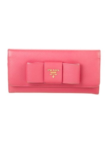 Prada Wallets Saffiano Lux Leather Continental Wallet