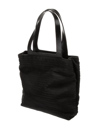 Prada Leather-Trimmed Canvas Tote