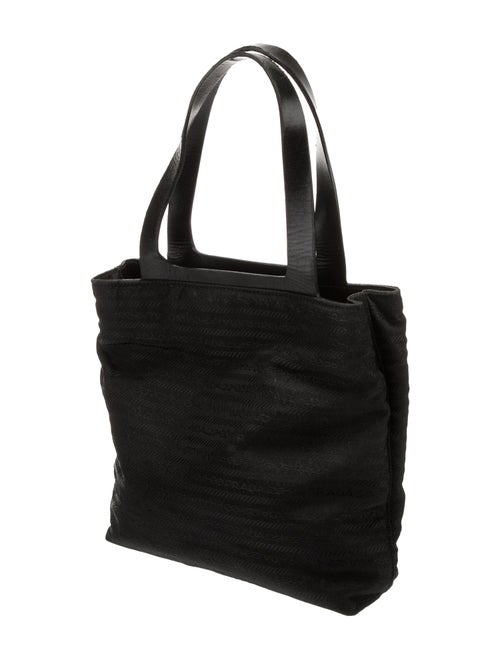 Prada Leather-Trimmed Canvas Tote