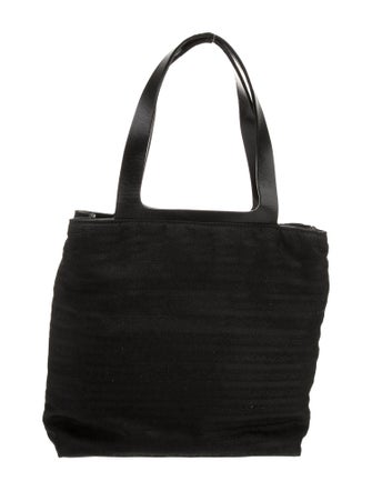 Prada Leather-Trimmed Canvas Tote