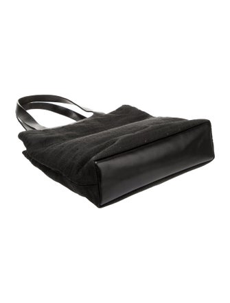 Prada Leather-Trimmed Canvas Tote