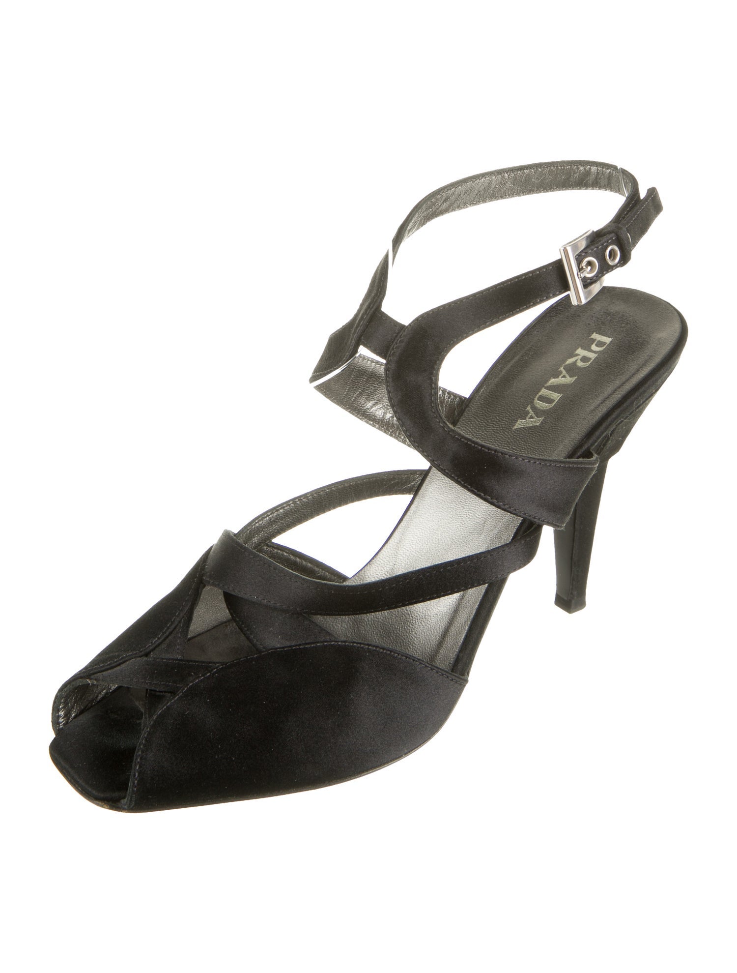Prada Satin Slingback Sandals