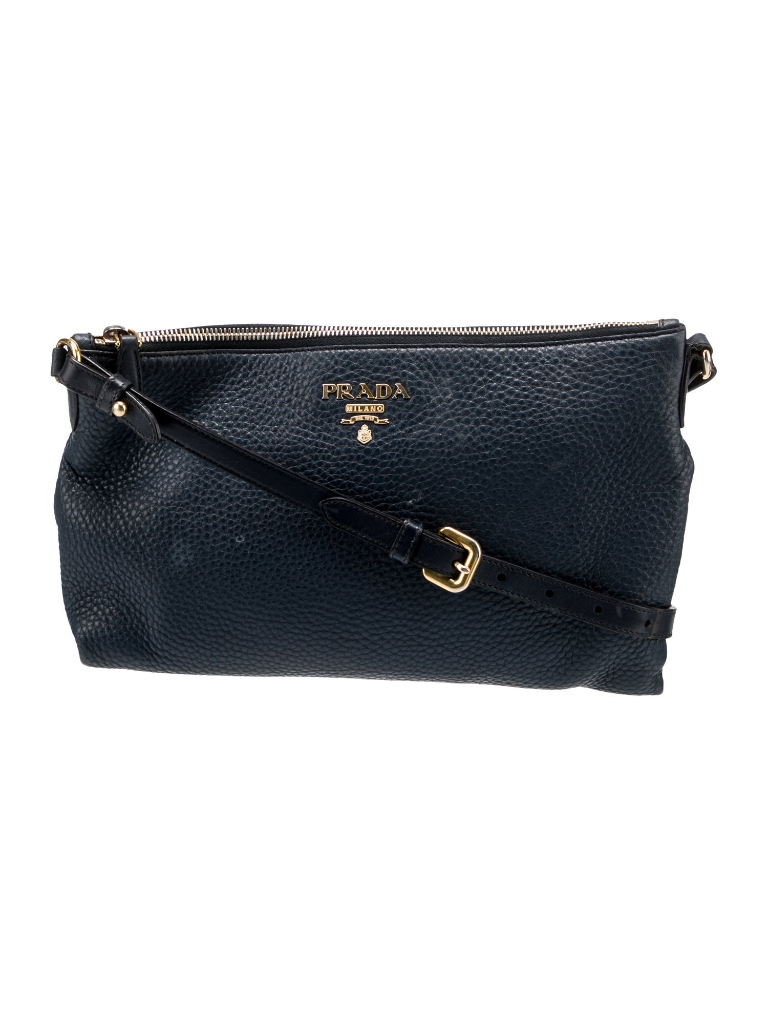 Prada Vitello Phenix Crossbody Bag Blue Crossbody Bags, Handbags