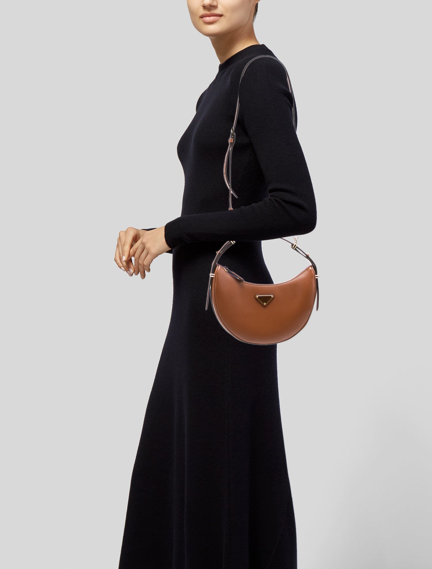 Prada Arque Shoulder Bag - Brown Shoulder Bags, Handbags