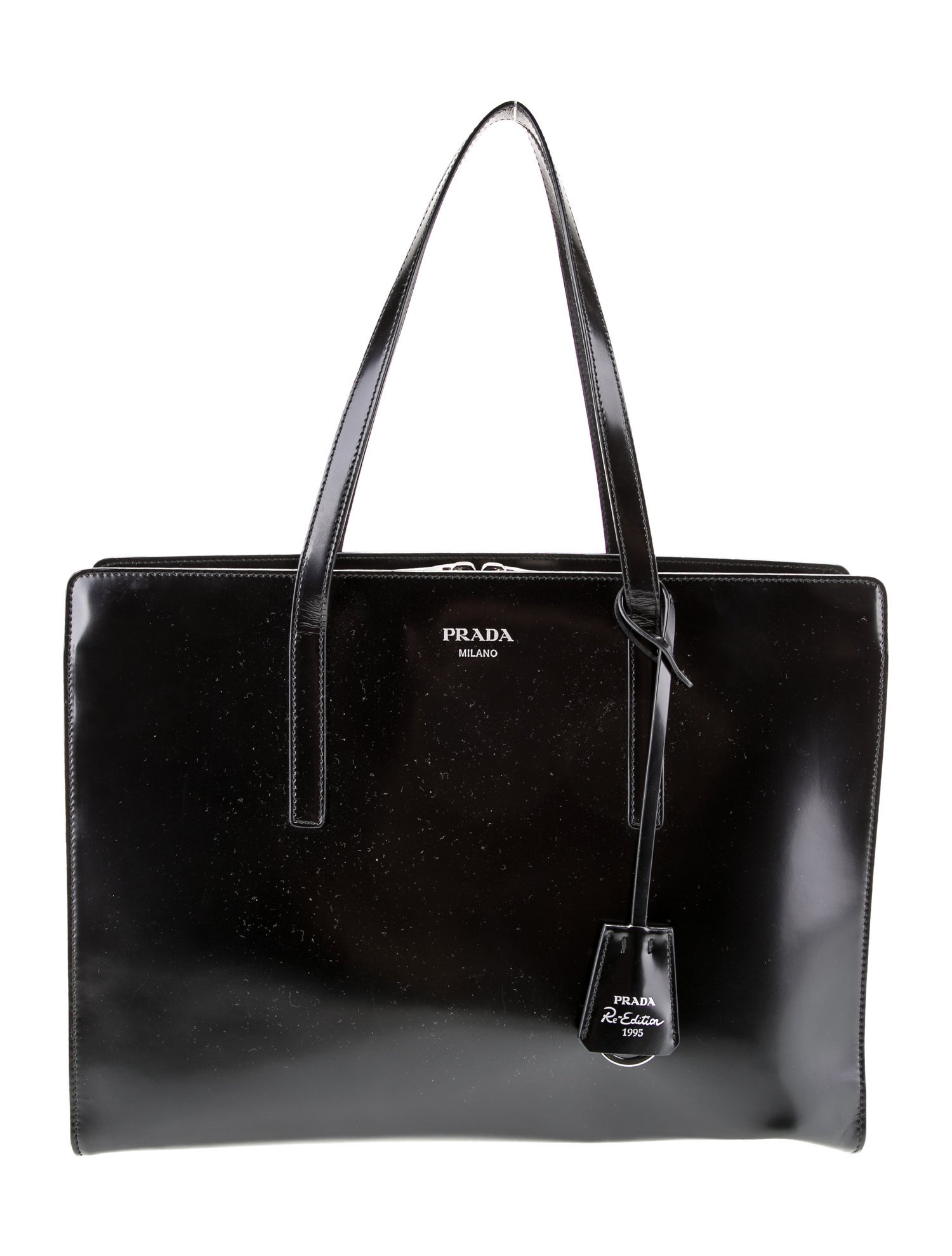 Prada Re-edition 1995 Spazzolato Tote Bag - Black Totes, Handbags