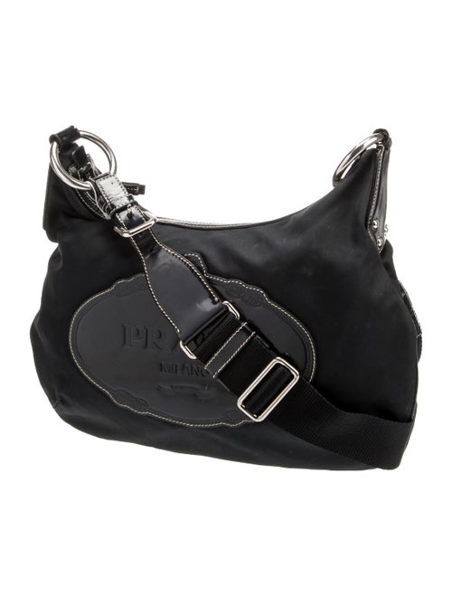 Prada Vitello-Trimmed Tessuto Logo Crossbody Bag