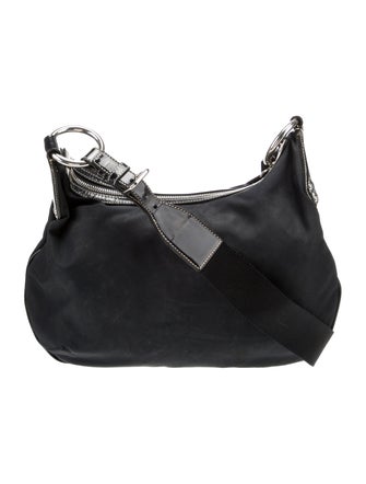 Prada Vitello-Trimmed Tessuto Logo Crossbody Bag