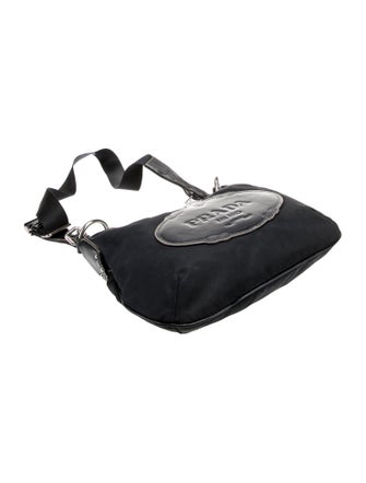 Prada Vitello-Trimmed Tessuto Logo Crossbody Bag