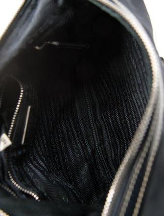 Prada Vitello-Trimmed Tessuto Logo Crossbody Bag