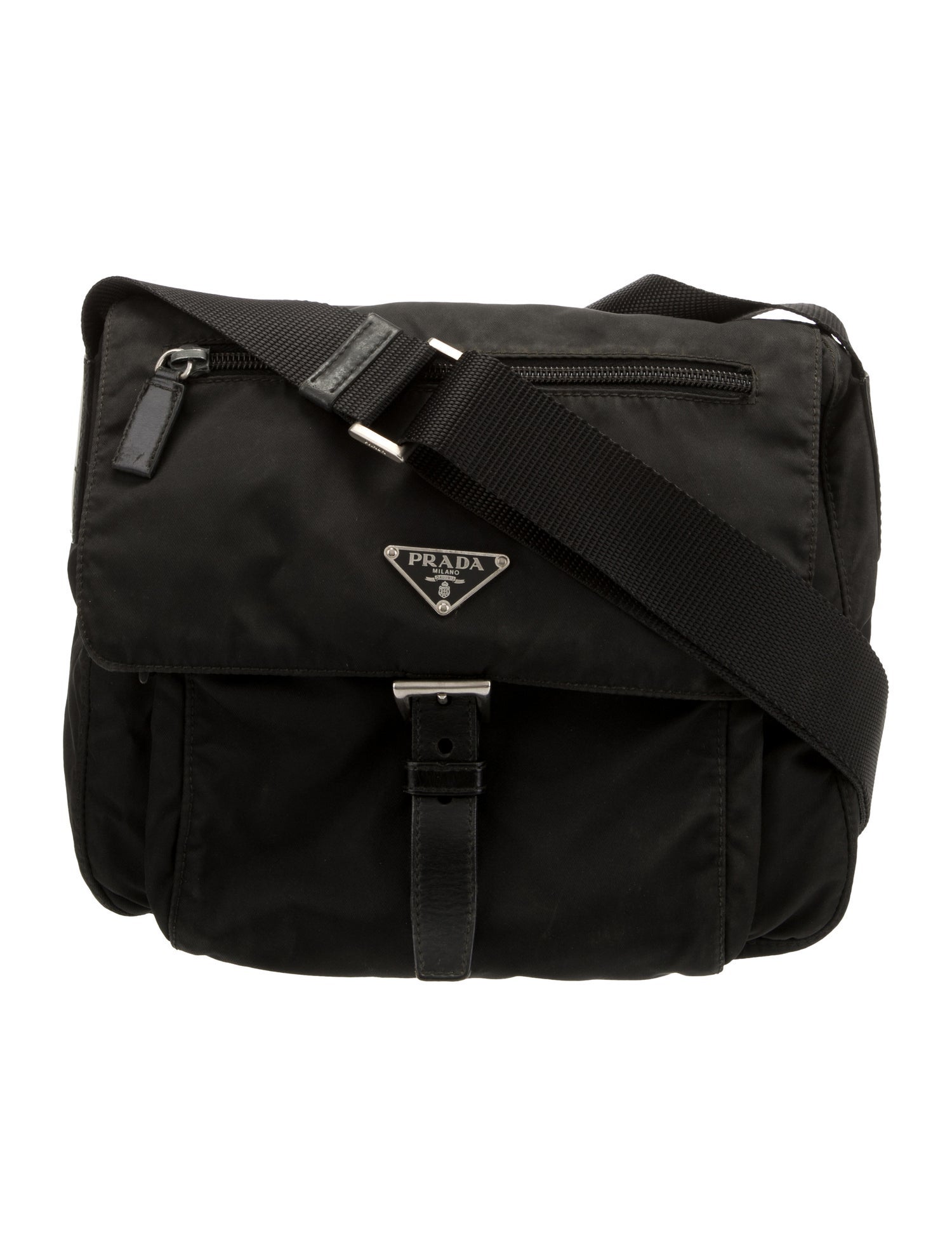 Prada Tessuto Messenger Bag Black Messenger Bags, Bags PRA947843 The RealReal