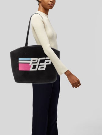 Prada Canapa Logo Racing Tote