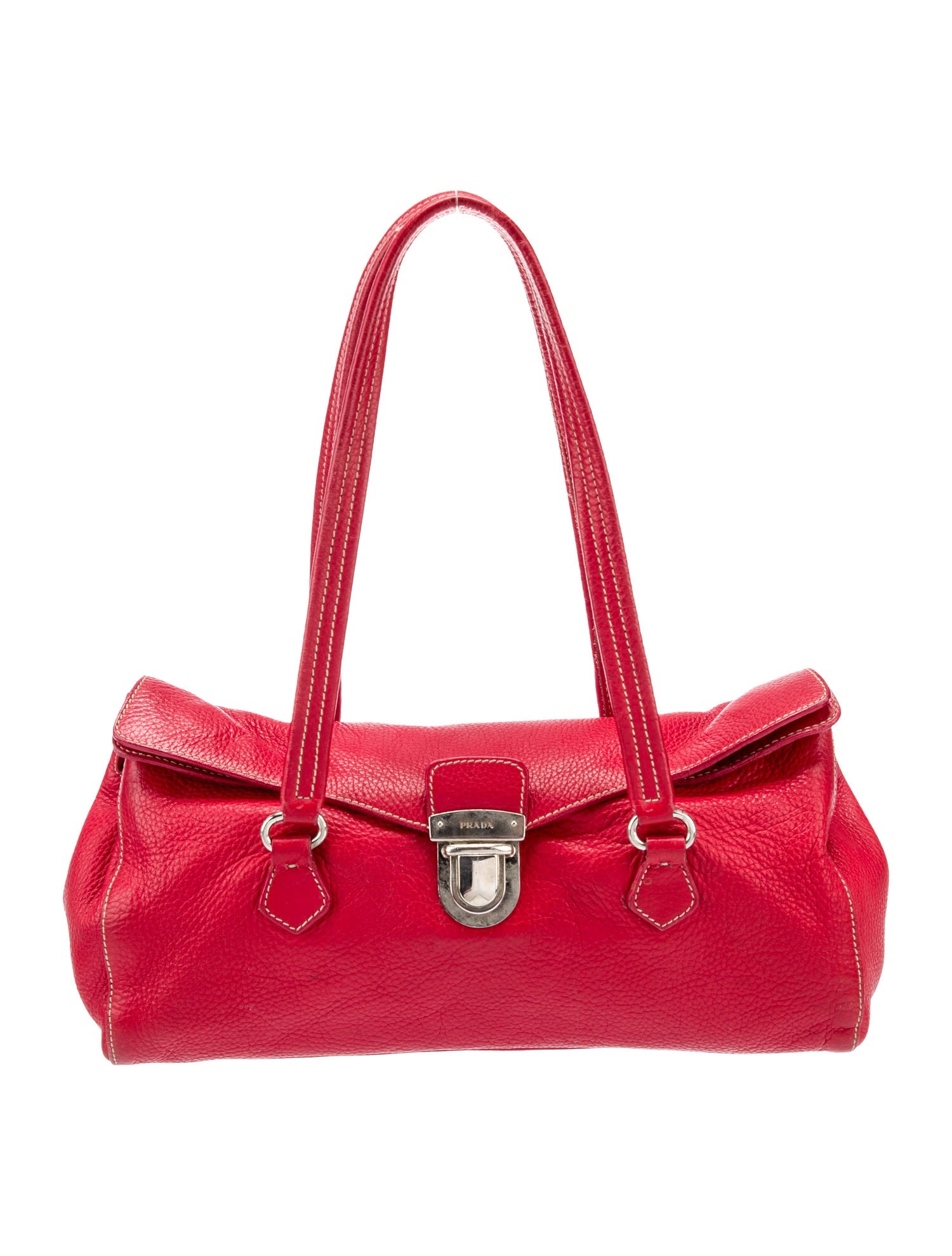 Prada Vitello Easy Shoulder Bag - Red Shoulder Bags