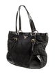 Prada Vernice-Trimmed Tessuto Tote