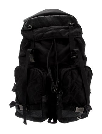 Prada Saffiano Trimmed Quilted Tessuto Backpack