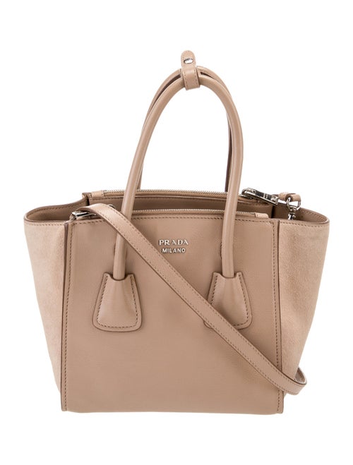 Prada Scamosciato-Trimmed Glace Calf Twin Pocket Tote
