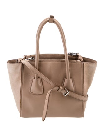 Prada Scamosciato-Trimmed Glace Calf Twin Pocket Tote