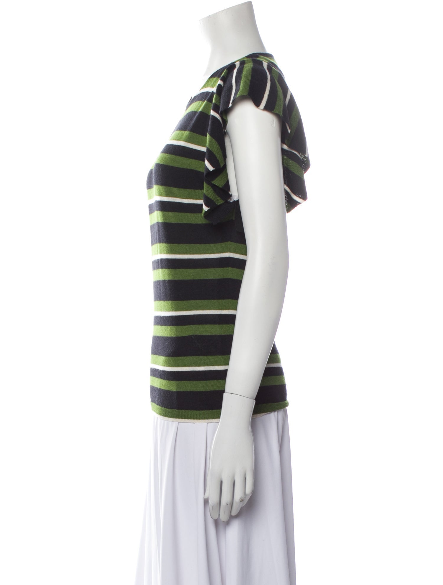 Prada Striped Scoop Neck T-Shirt