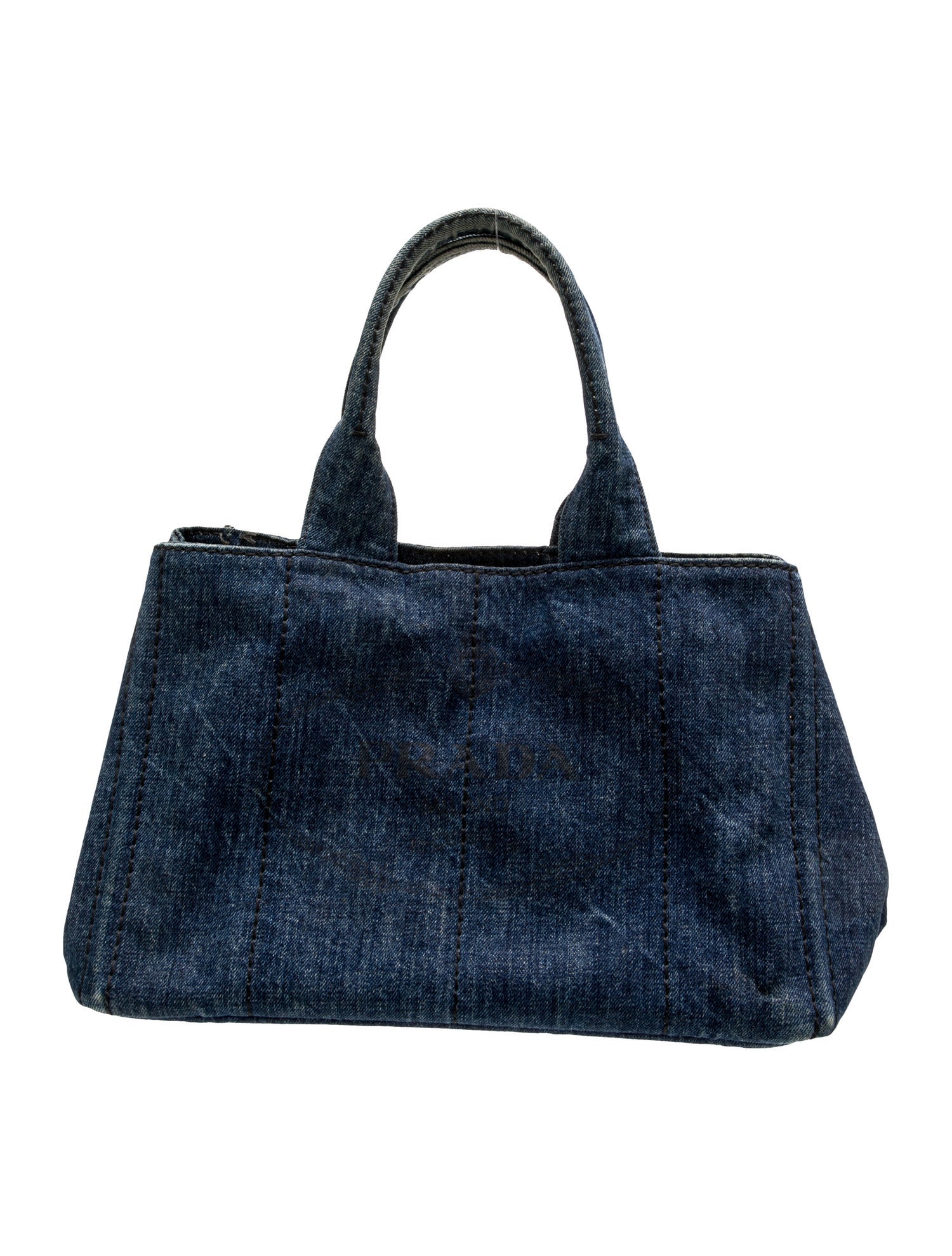 Prada Denim Logo Tote