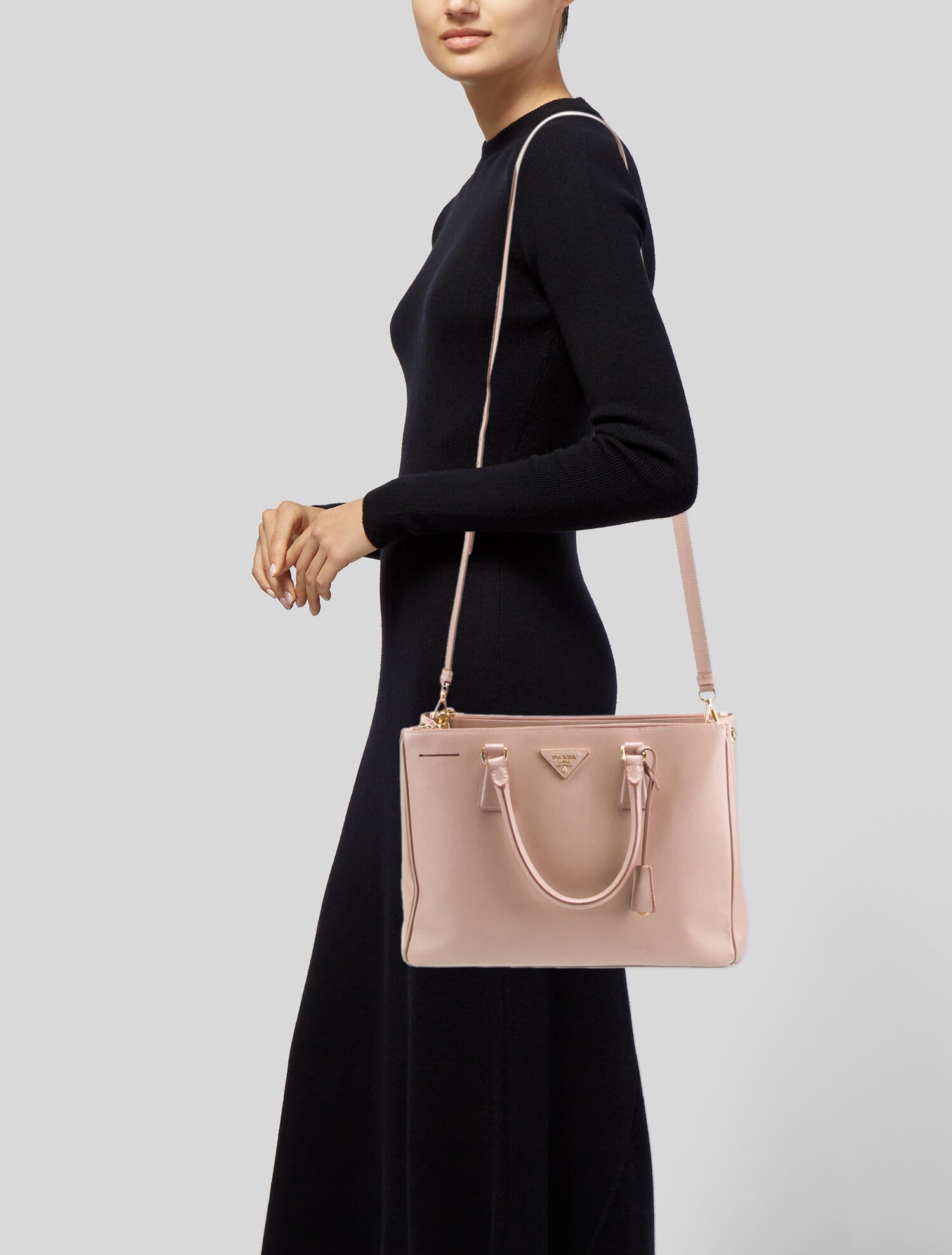 Prada Saffiano Lux Medium Double Zip Galleria Tote