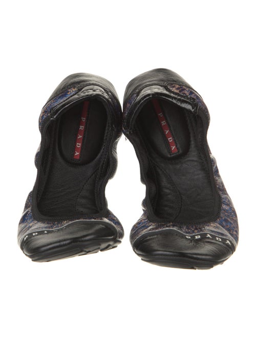 Prada Leather Animal Print Ballet Flats