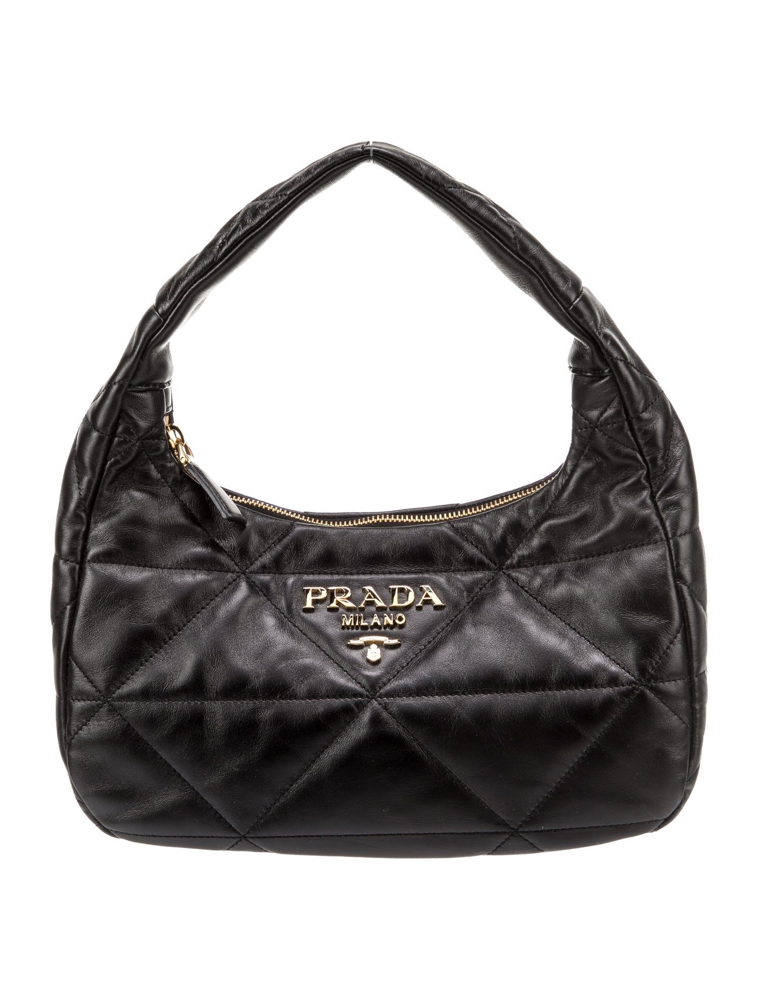 Prada Nappa Leather Shoulder Bag Black Shoulder Bags, Handbags PRA957127 The RealReal