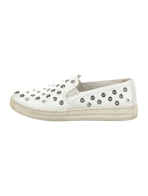 Prada Leather Studded Accents Sneakers