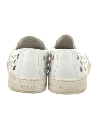 Prada Leather Studded Accents Sneakers