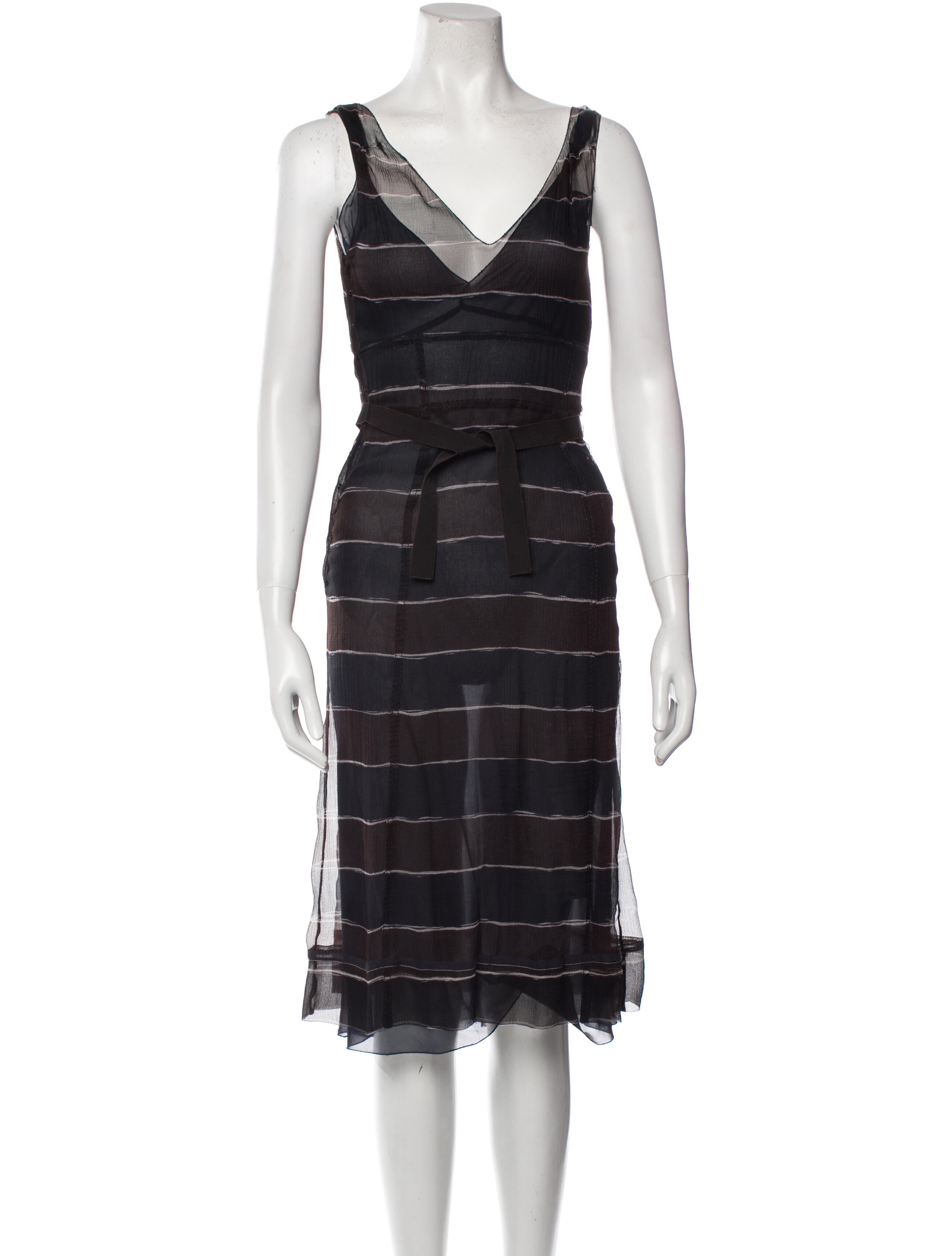 Prada 25 Sleeveless Waist Dress Red Burgundy Polyester