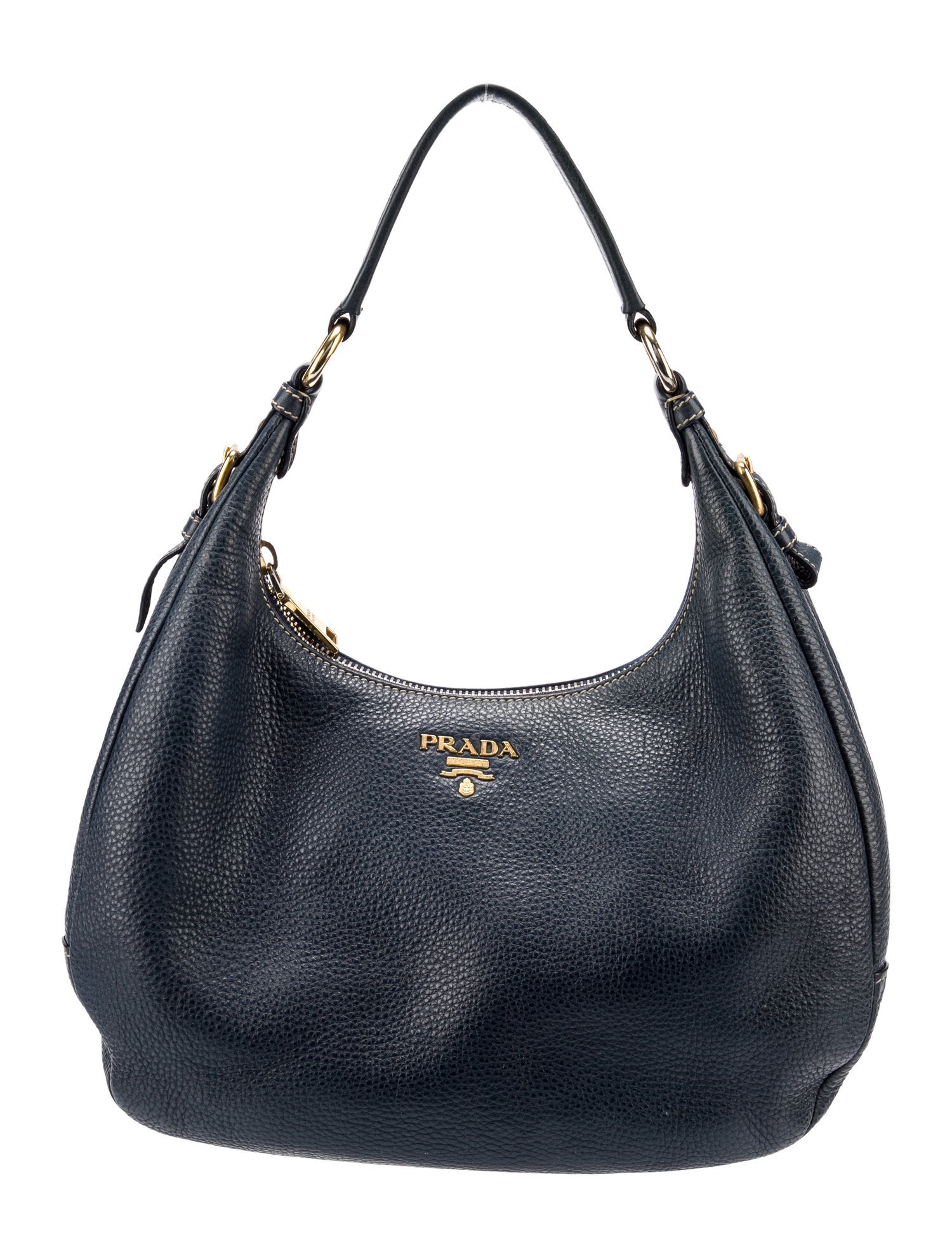 Prada Vitello Phenix Hobo Blue Shoulder Bags, Handbags PRA963728
